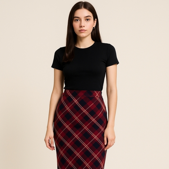 Free People Dresses & Skirts - Free People Bonnie Plaid Pencil Skirt – Size 8 – EUC